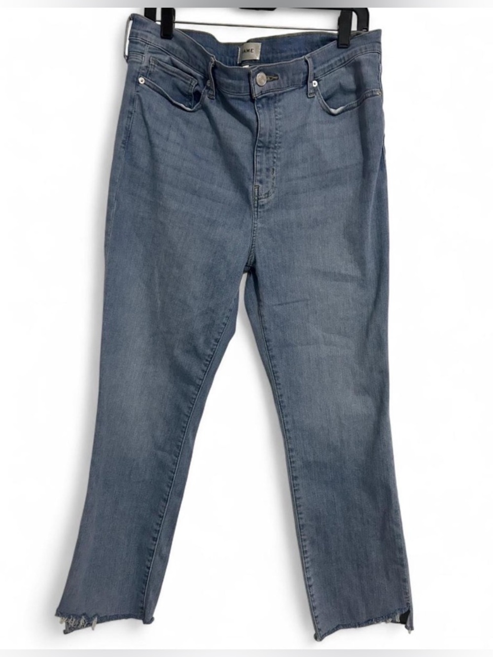 Frame Denim Straight Cascade Hem Jeans